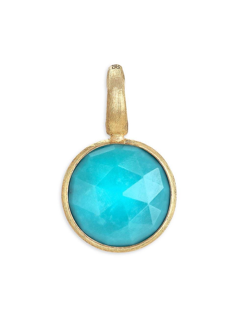 Womens Jaipur 18K Yellow Gold & Turquoise Pendant Product Image