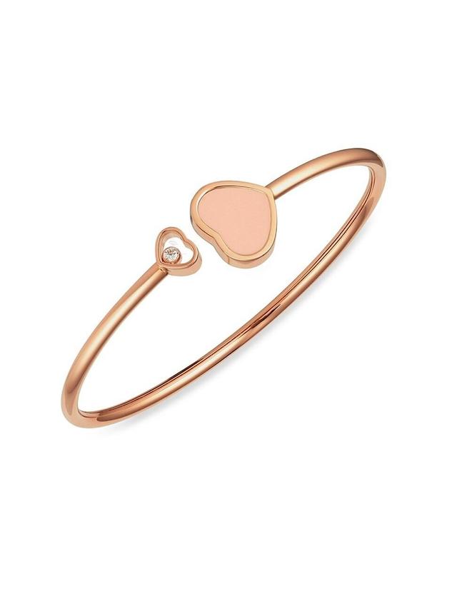 Happy Hearts 18K Rose Gold, Diamond & Ros Stone Bangle Product Image