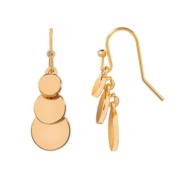 LC Lauren Conrad Gold Tone Discs Linear Drop Earrings, Womens Product Image