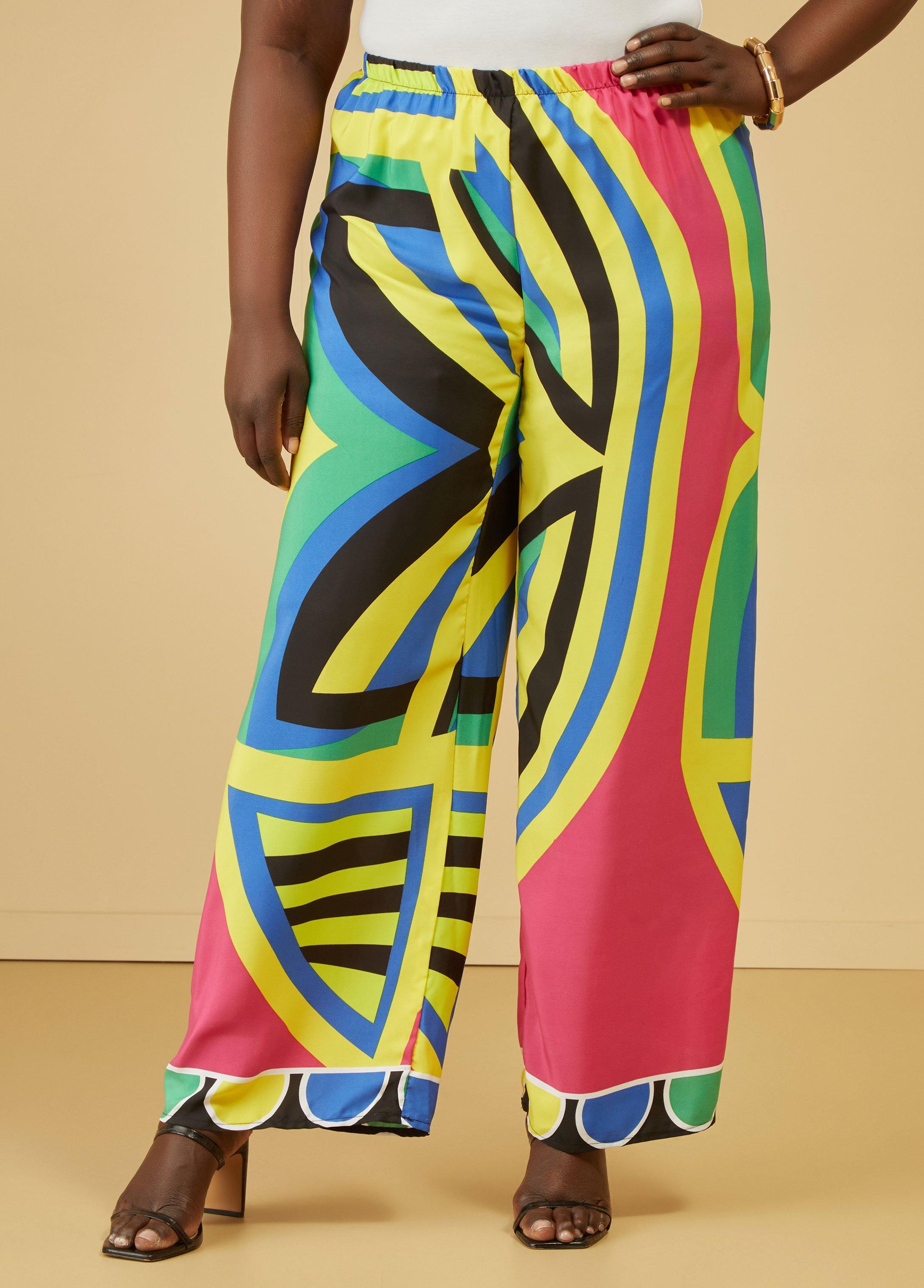 Printed Crepe Wide Leg Pants Product Image