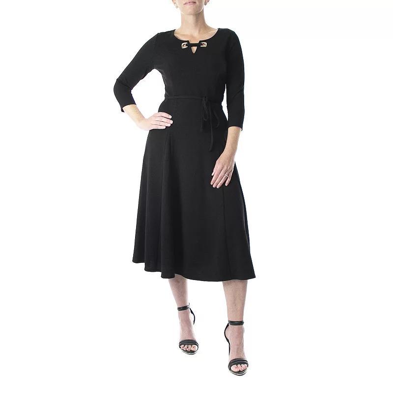 Womens Nina Leonard Sylvia Textured Midi Dress Product Image