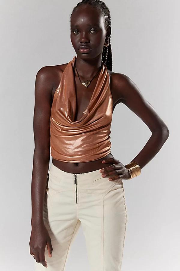 Silence + Noise Blanca Metallic Halter Top Womens at Urban Outfitters Product Image