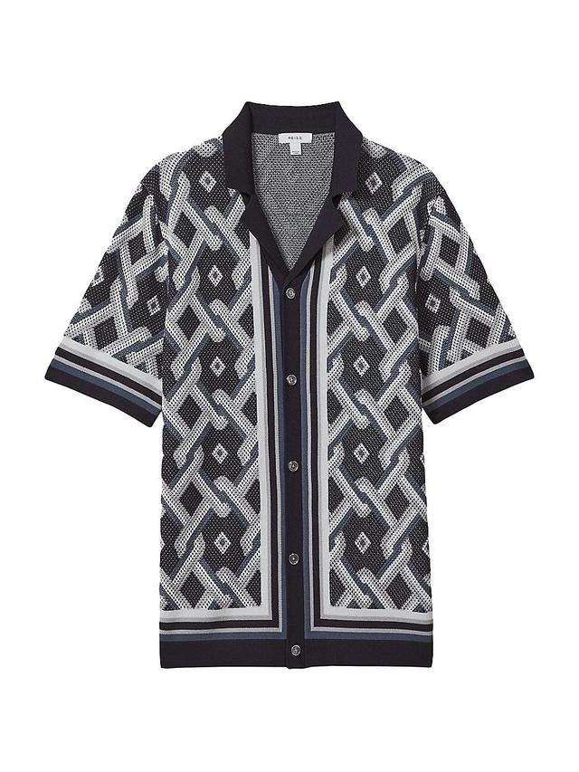 Mens Hyde Jacquard-Knit Camp Shirt Product Image