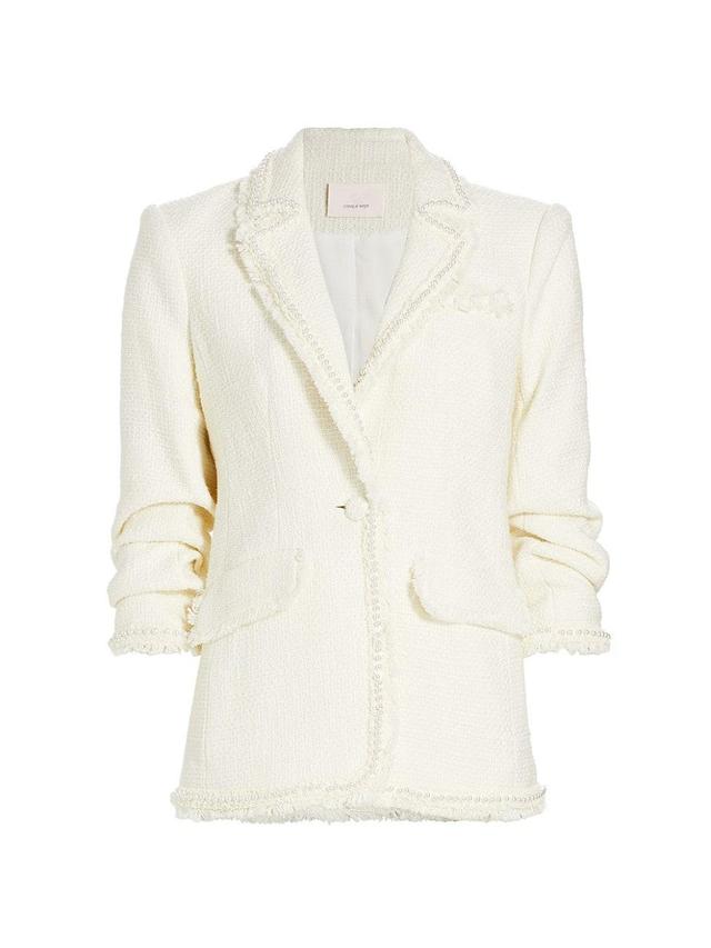 Womens Khloe Faux-Pearl Boucl Blazer Product Image