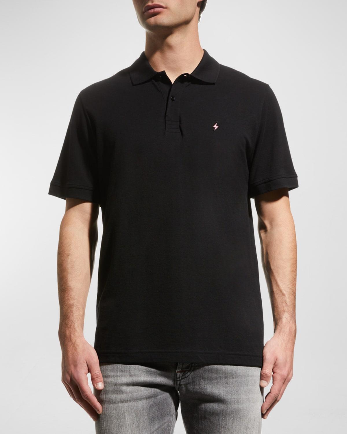 Mens Lightning Bolt Pima Cotton Knit Piqu Polo Shirt Product Image