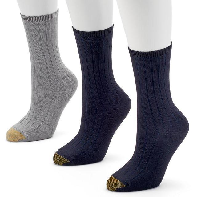 GOLDTOE 3-pk. Ultrasoft Crew Socks - Women, Womens Black Product Image