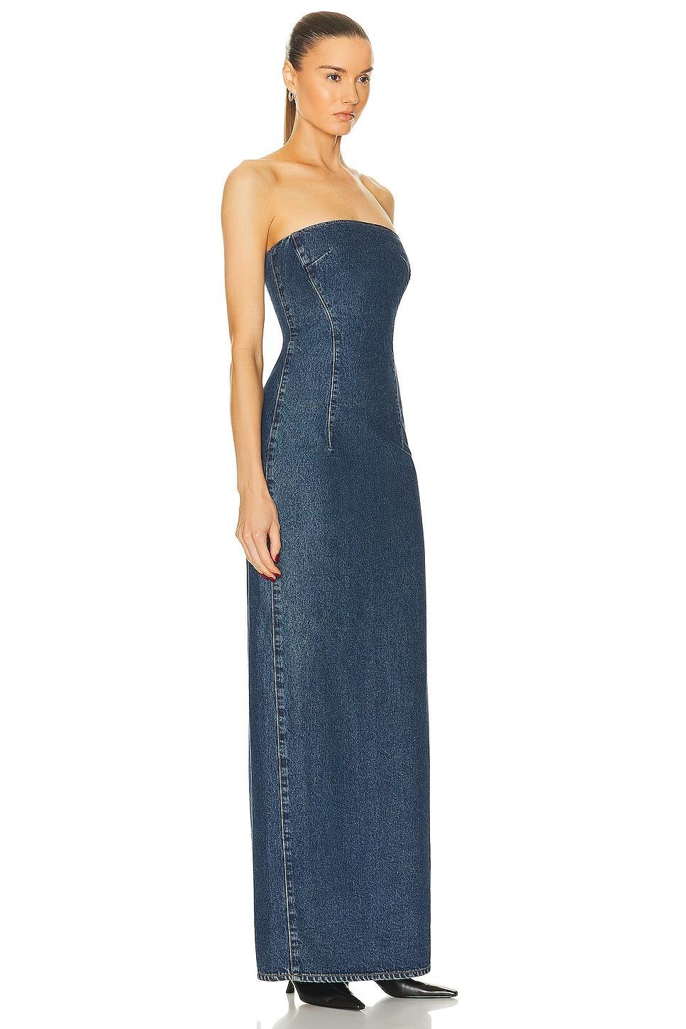 GRLFRND Lena Column Dress in Blue Product Image