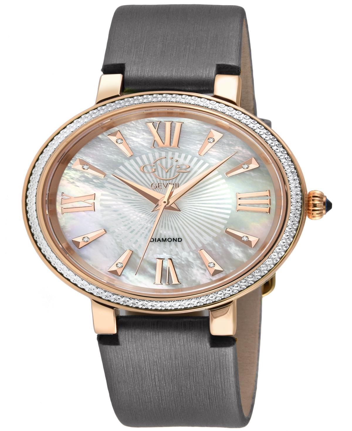 GV2 by Gevril Womens Genoa Gray Leather Watch 36mm Product Image