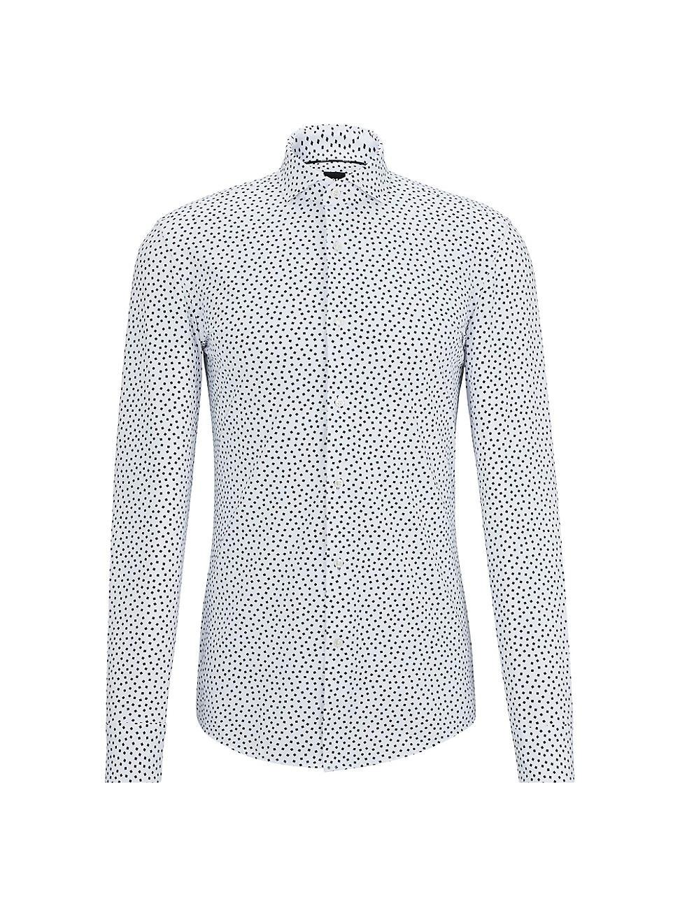 Mens Slim-fit shirt in printed performance-stretch fabric Product Image