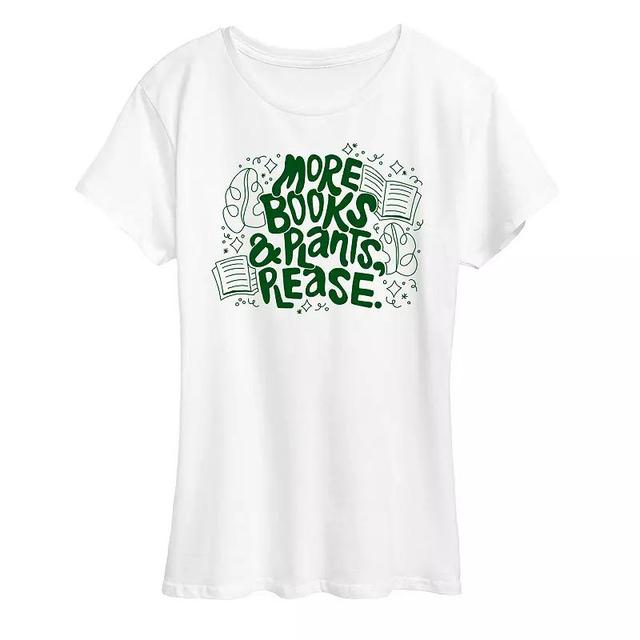 Womens More Books and Plants Please Graphic Tee Product Image