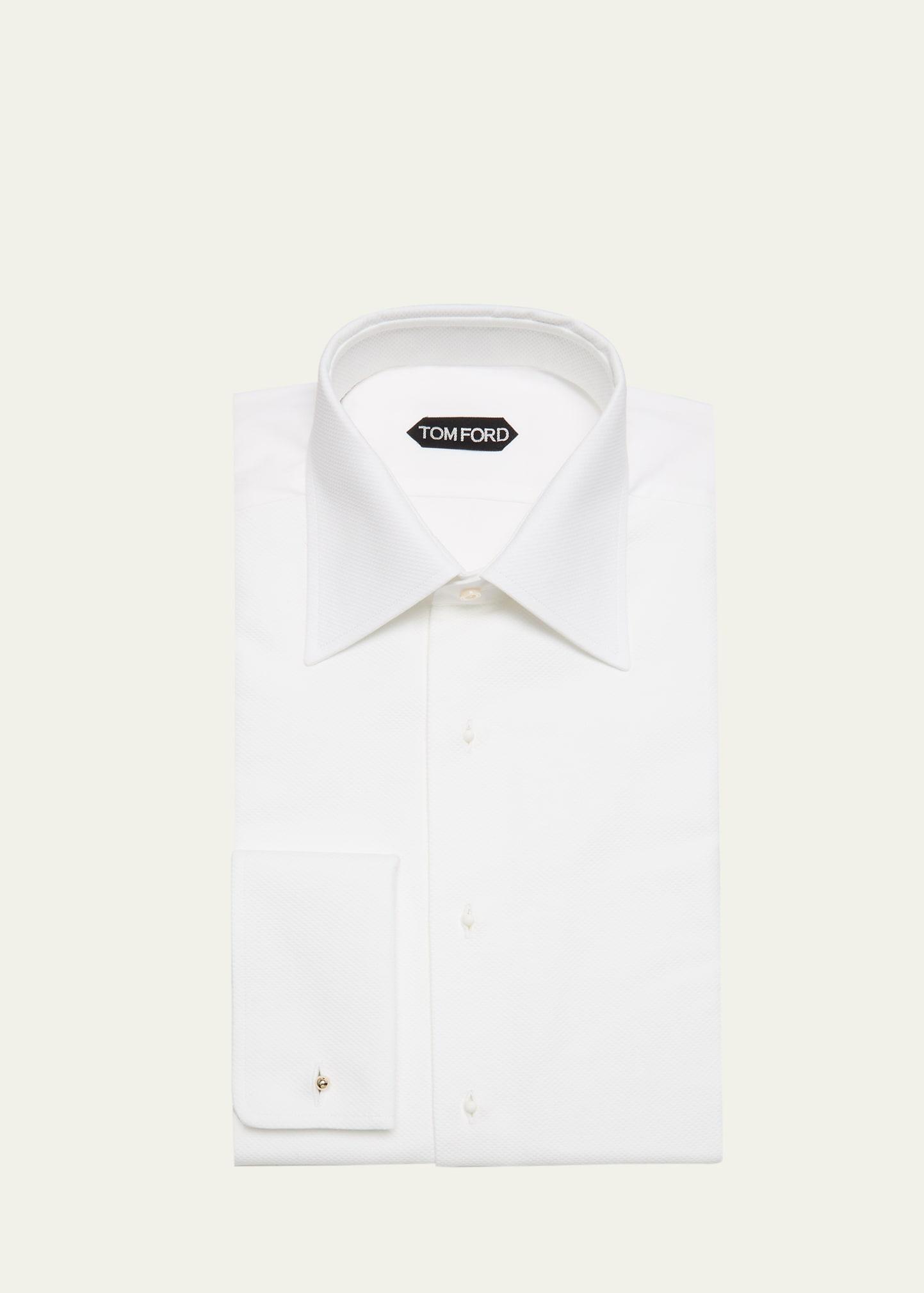 Mens French Cuff Pique Dress Shirt Product Image