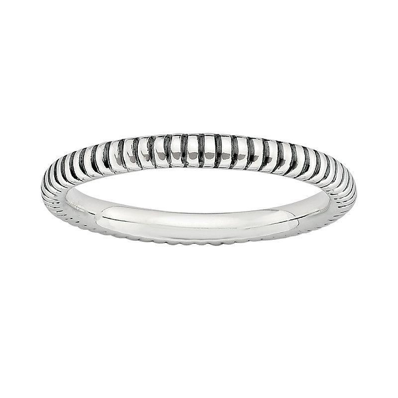 Stacks & Stones Sterling Silver Ribbed Stack Ring, Womens Product Image