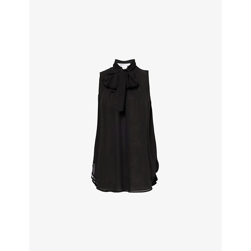 MAX MARA Silk Pussybow Mela Blouse In Black Product Image