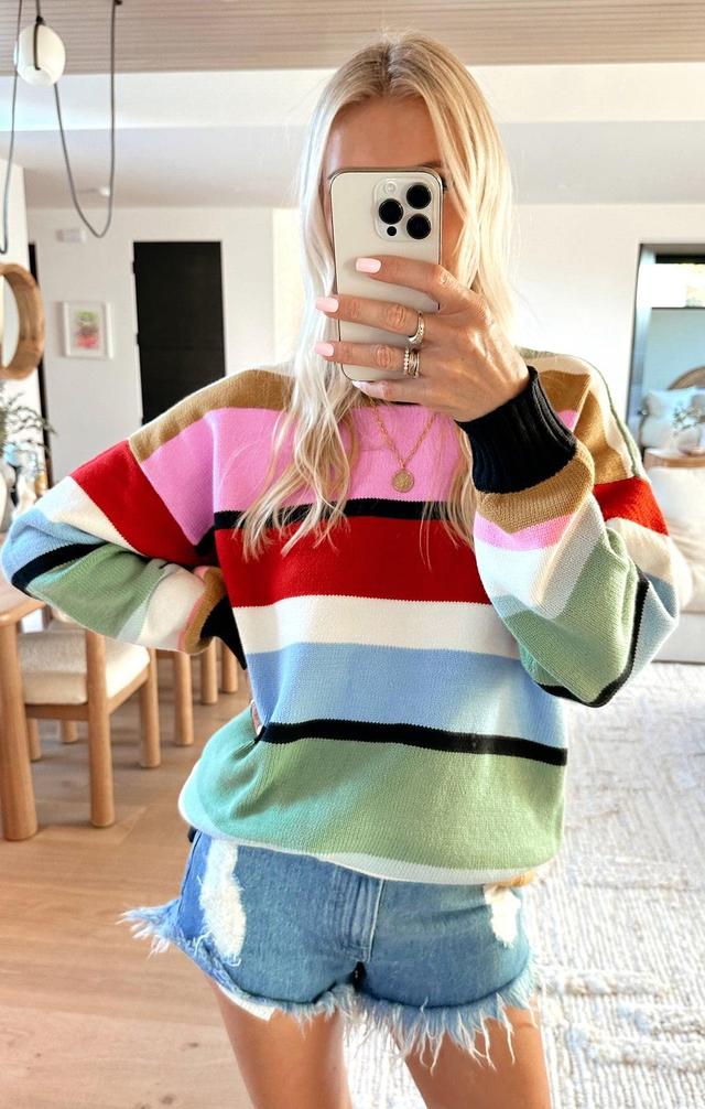 Ember Tunic Sweater ~ Multi Stripe Knit Product Image