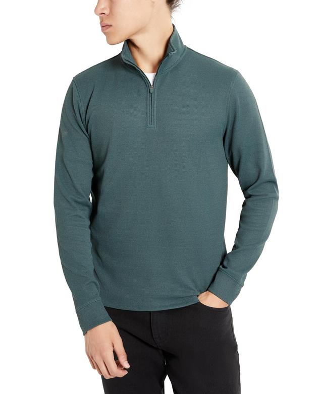 Kenneth Cole Mens Slim-Fit Quarter-Zip Knit Pullover Product Image