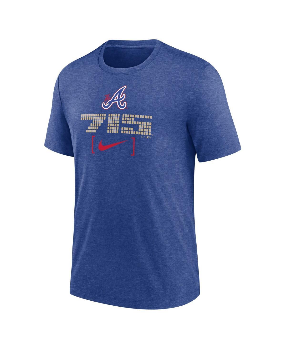 NIKE Men's Heather Royal Atlanta Braves City Connect Tri-blend T-shirt In Blue Product Image