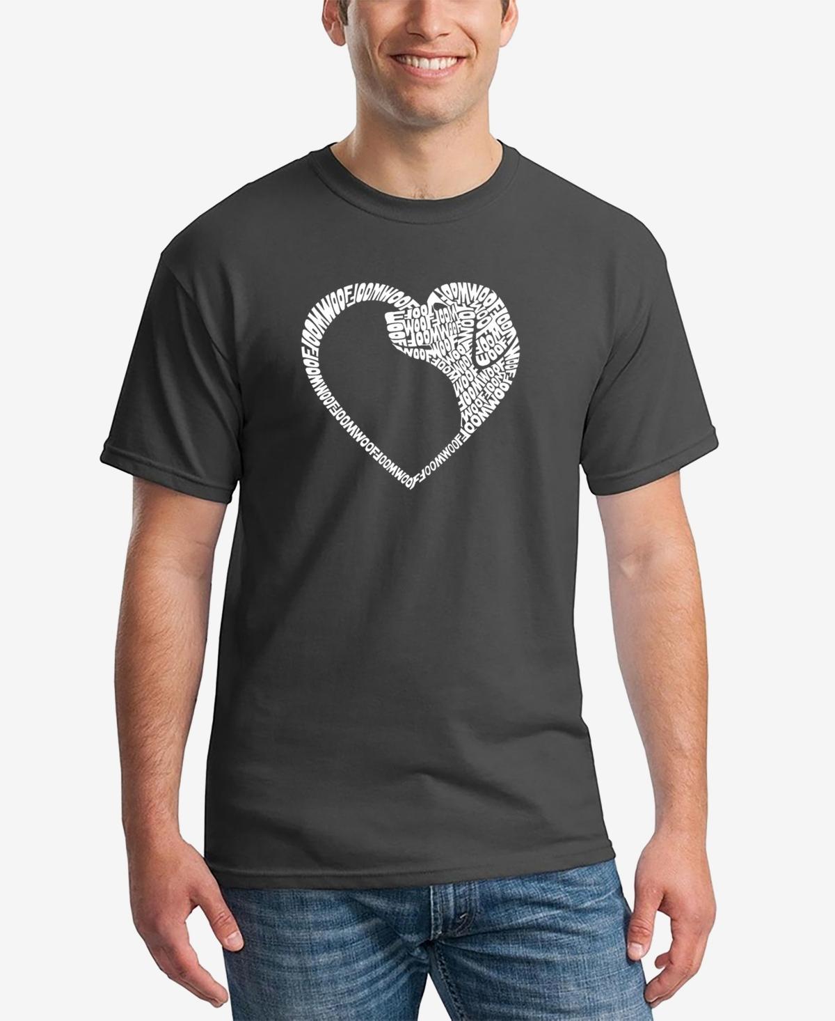 La Pop Art Mens Dog Heart Printed Word Art T-shirt Product Image