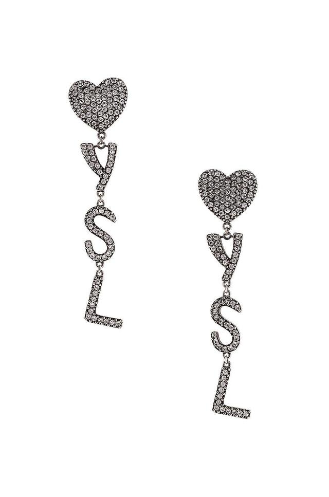 Saint Laurent YSL Earrings Metallic Silver.. Product Image