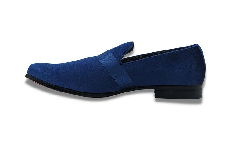 (Size 10½) Cobalt Blue Solid Velvet Loafer Product Image