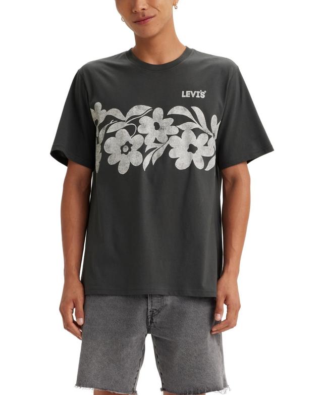 Men's Relaxed-Fit Floral Logo T-Shirt Product Image