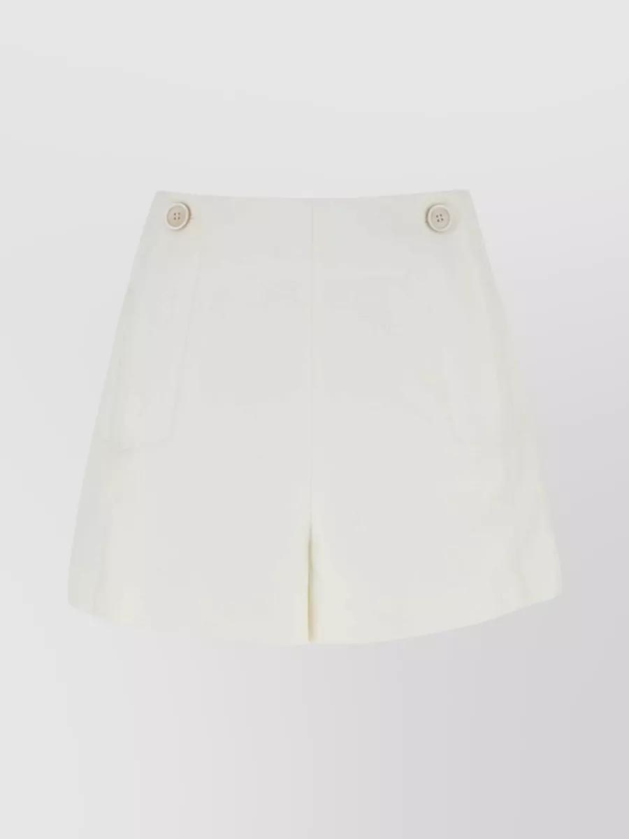 Refined Wool Blend Shorts In Beige Product Image