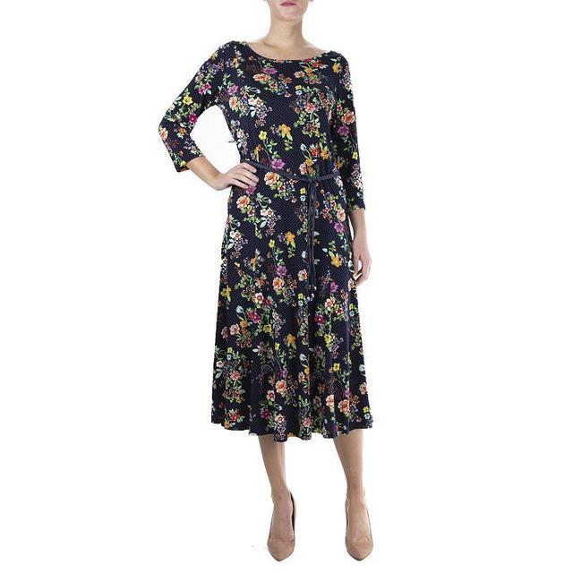 Womens Nina Leonard Sylvania Floral Midi Dress Product Image