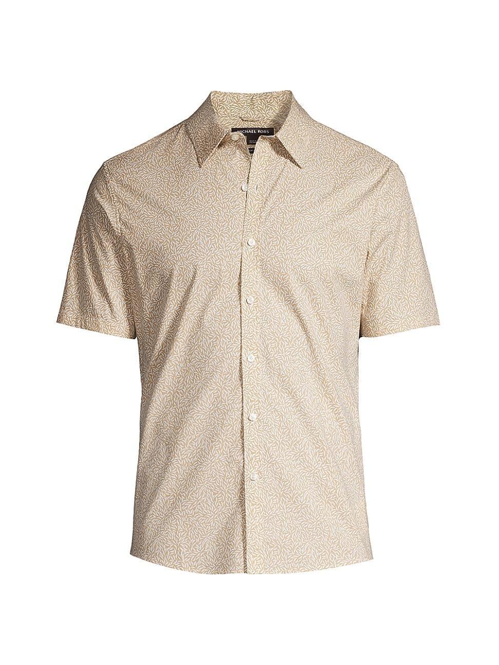 Mens Leaf Button-Front Slim-Fit Shirt Product Image