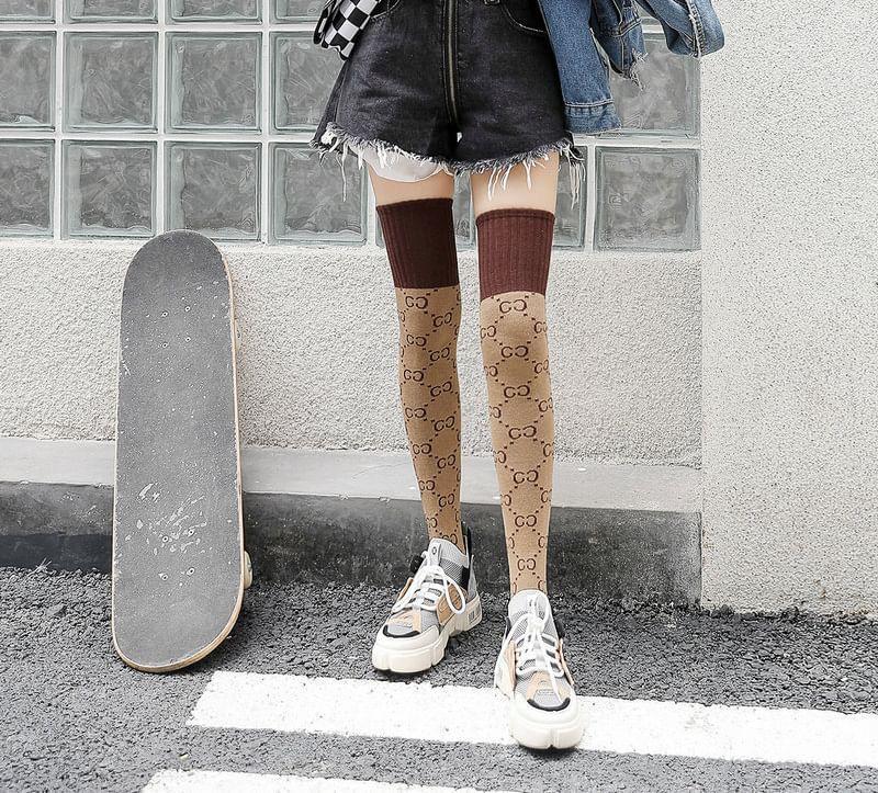 Lettering Over-The-Knee Socks Product Image