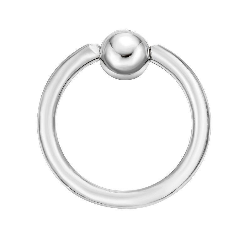 Lila Moon 14k Gold Captive Bead Hoop Ring, Womens, 14k White Gold Product Image