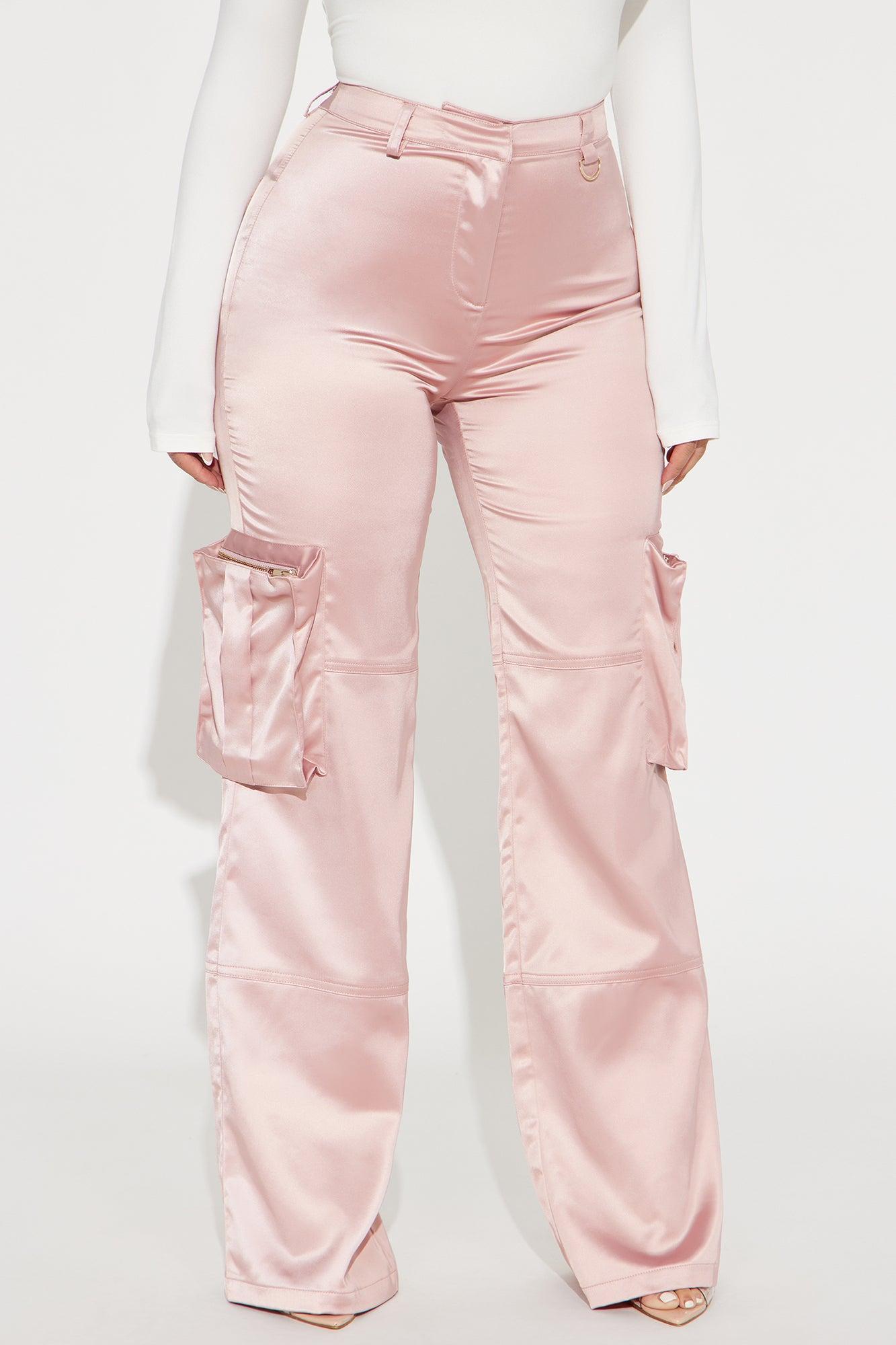 Happy With You Satin Cargo Pant - Mauve Product Image