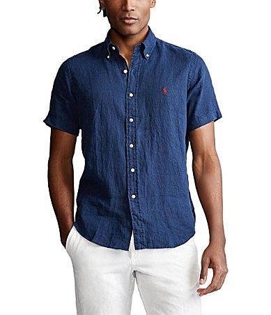 Polo Ralph Lauren Short Sleeve Linen Button-Down Shirt Product Image