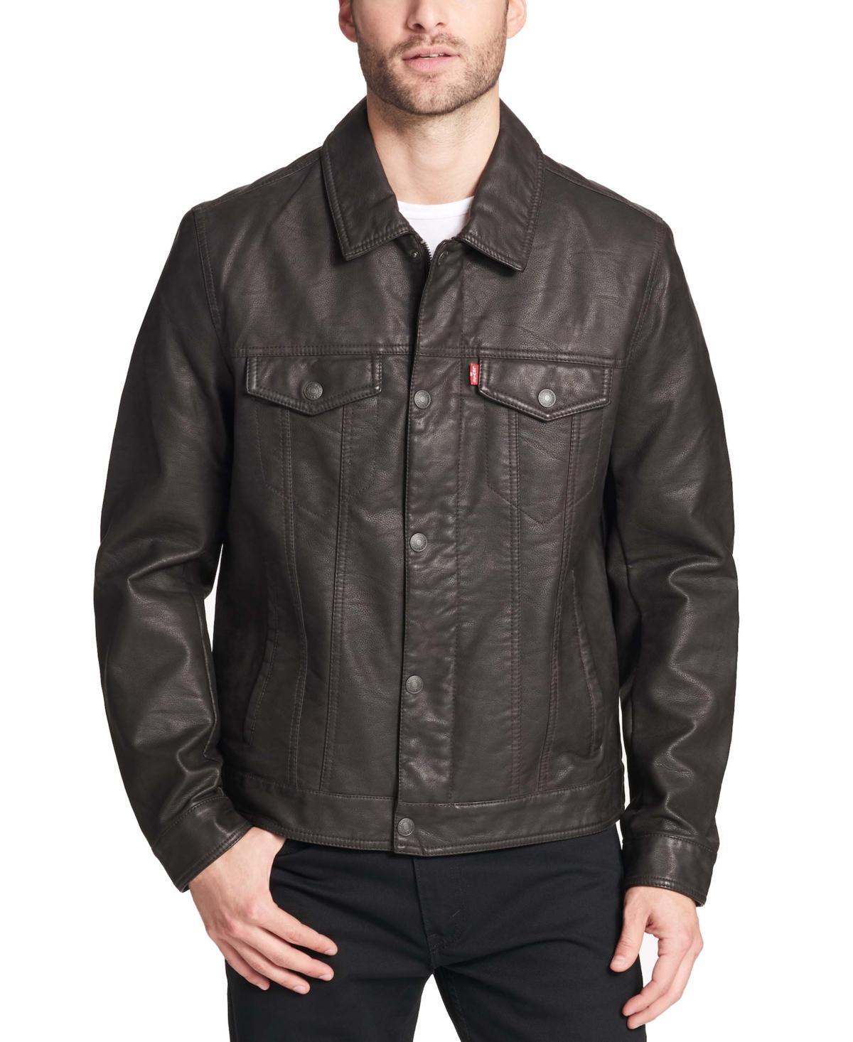 Levis Mens Faux Leather Trucker Jacket Product Image