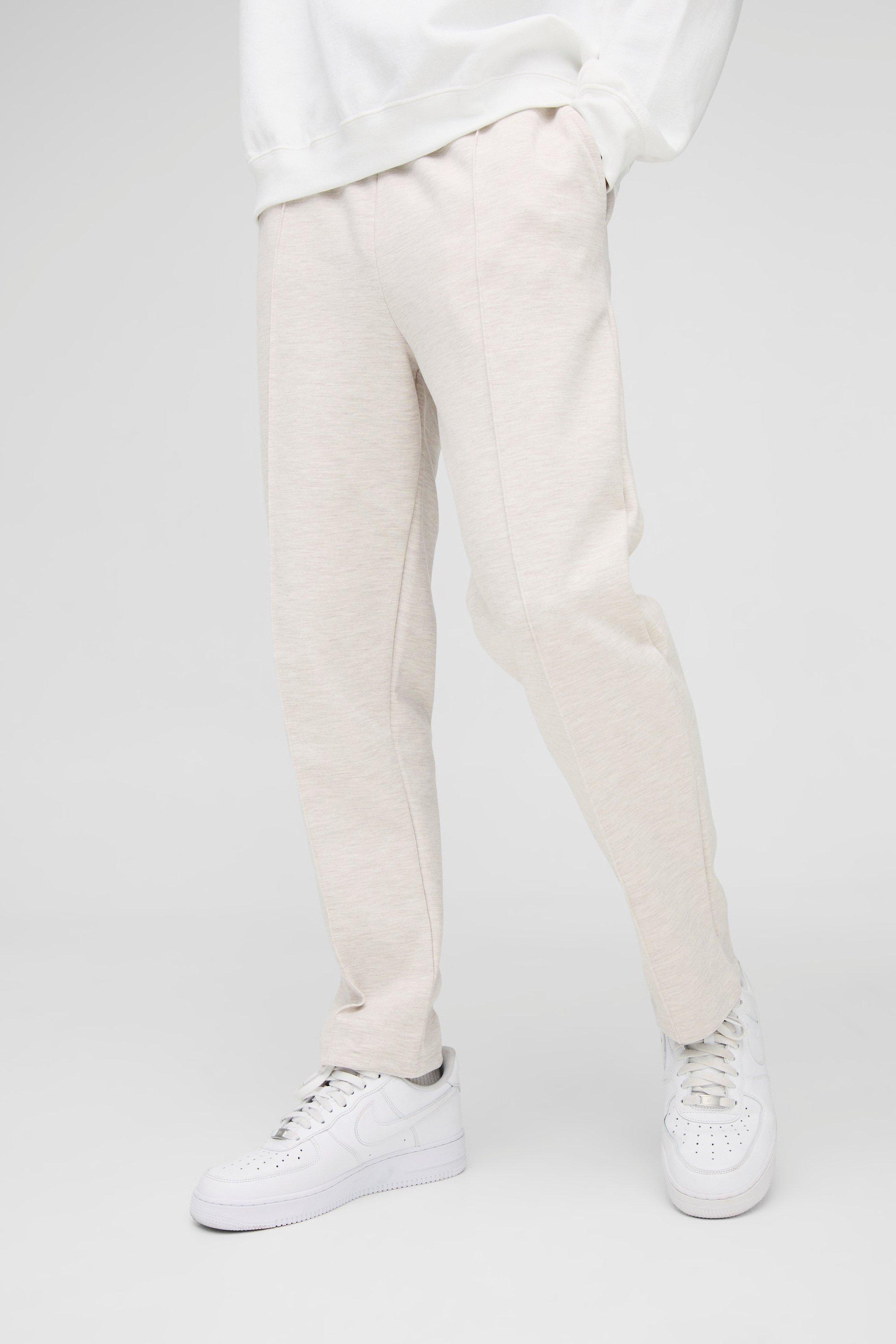 Tapered Scuba Marl Pintuck Elasticated Waist Pants | boohooMAN USA Product Image