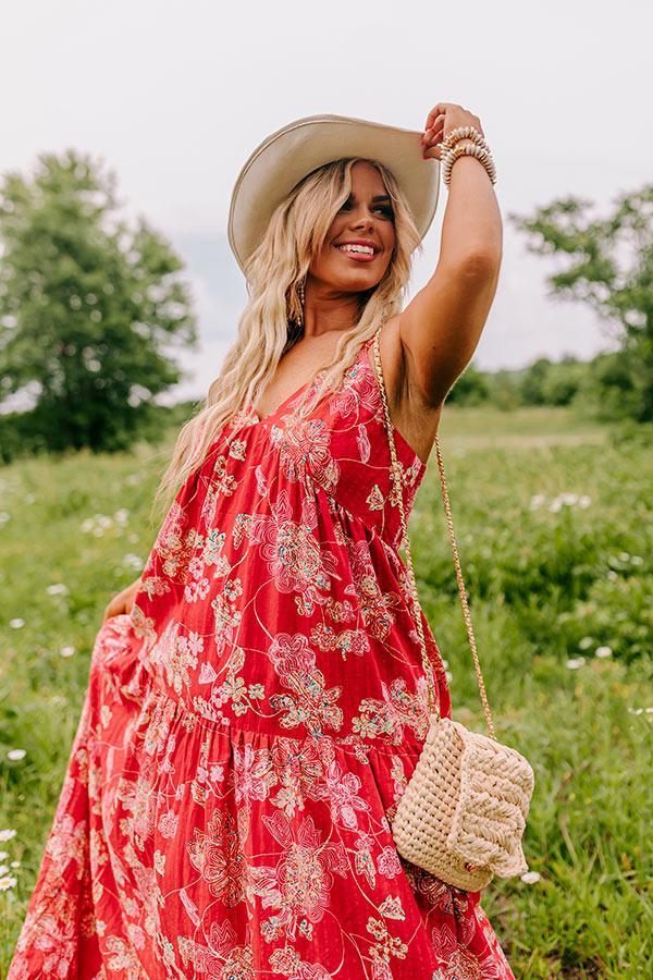 Beachside Bliss Maxi Dress in Red Curves Product Image