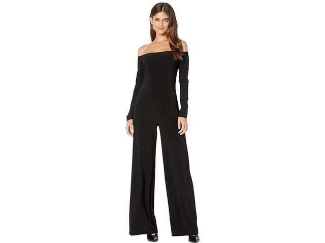 Norma Kamali Long Sleeve Off-Shoulder Jumpsuit Women's Jumpsuit & Rompers One Piece Product Image