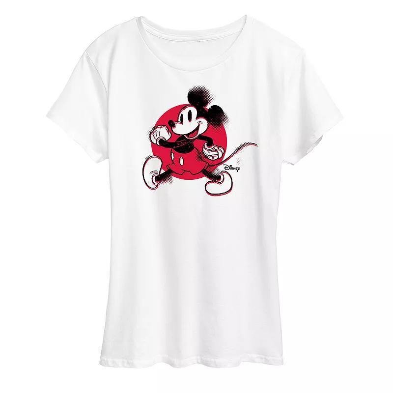 Disneys Mickey Mouse Womens Retro Glitch Graphic Tee Product Image