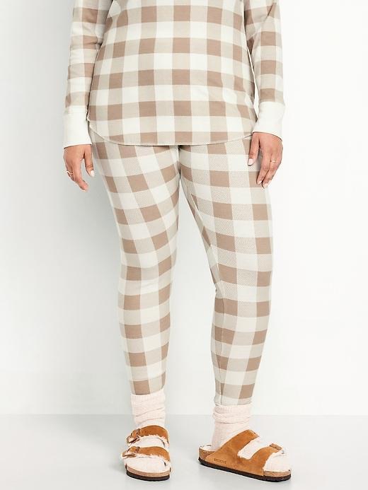 High-Waisted Waffle Pajama Leggings Product Image