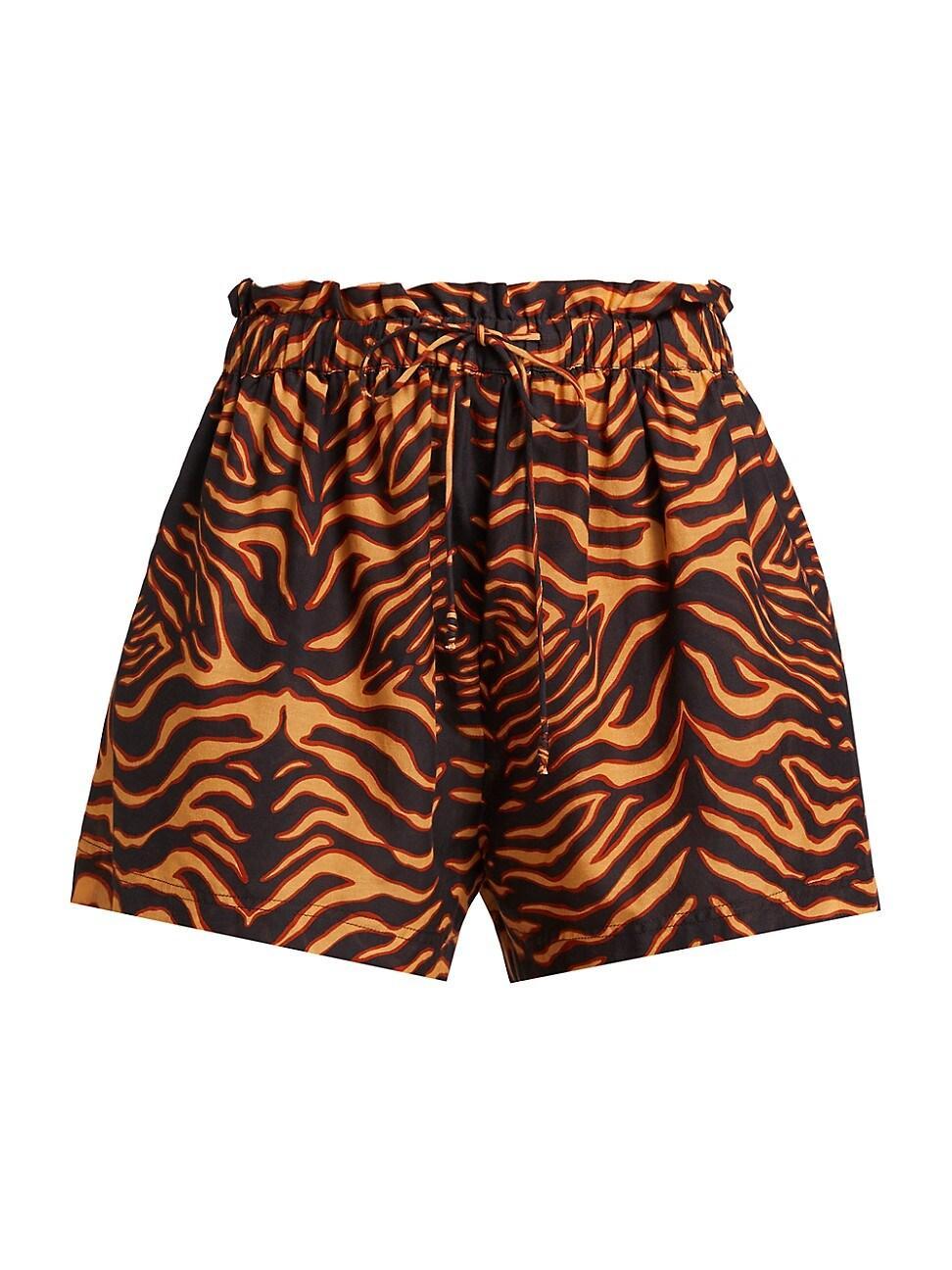 Womens Bijou Tiger Cotton-Blend Drawstring Shorts Product Image