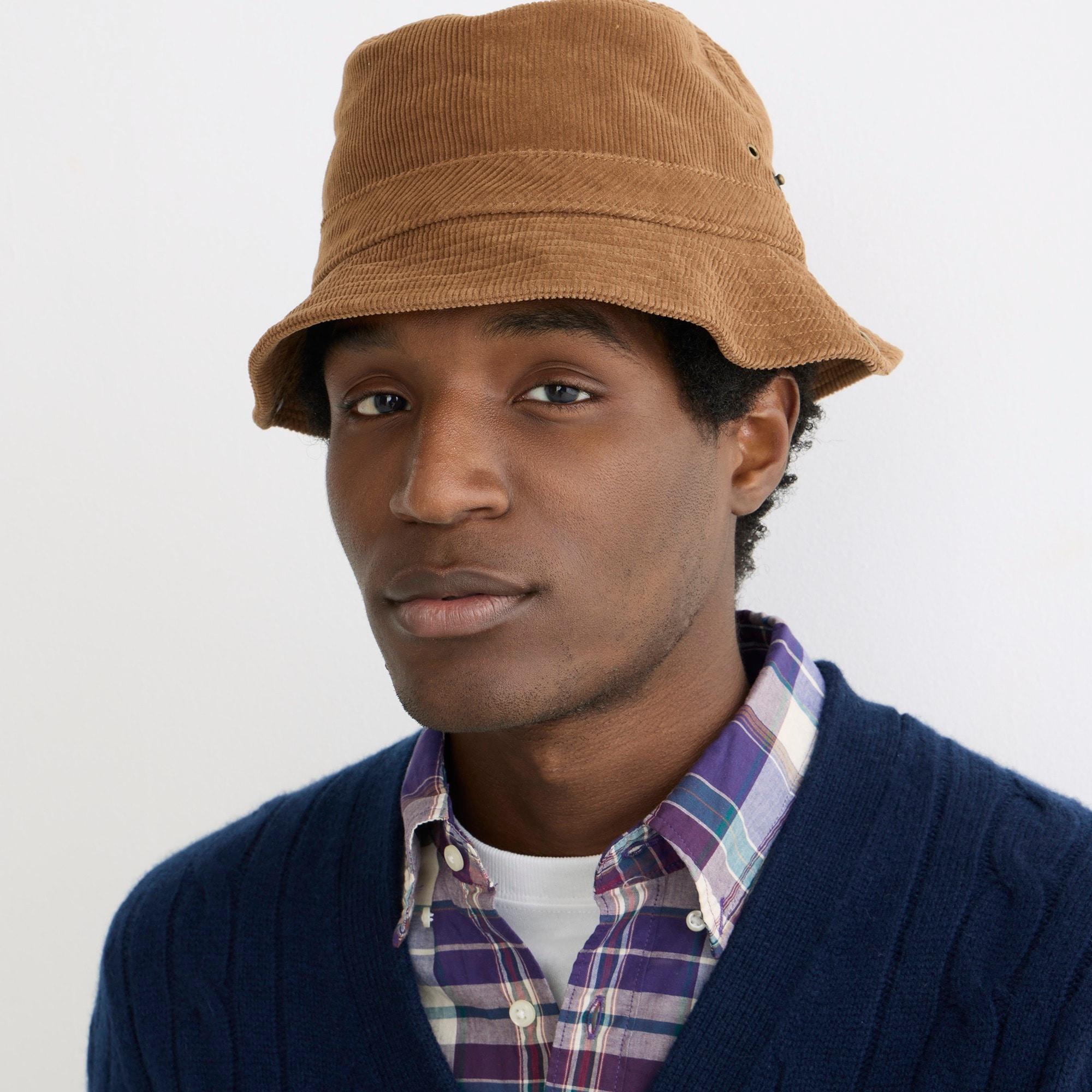 Garment-dyed corduroy bucket hat with snaps Product Image