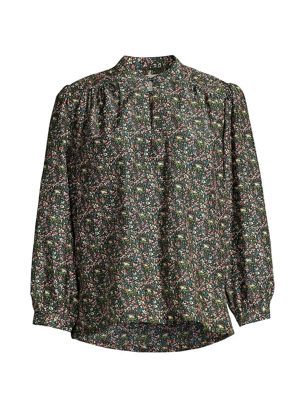 Womens Bailey Floral Cotton & Silk Blouse product image