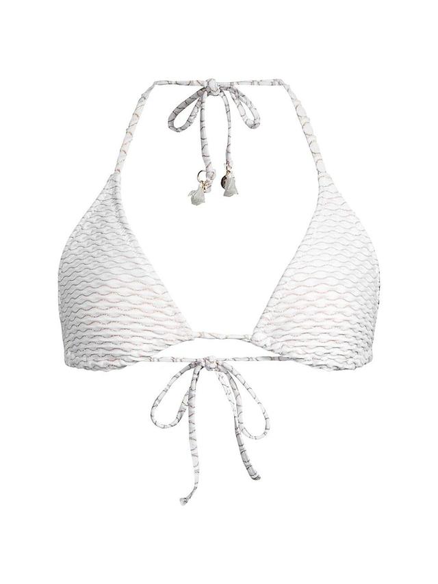 Womens Textured Waves Triangle Bikini Top Product Image