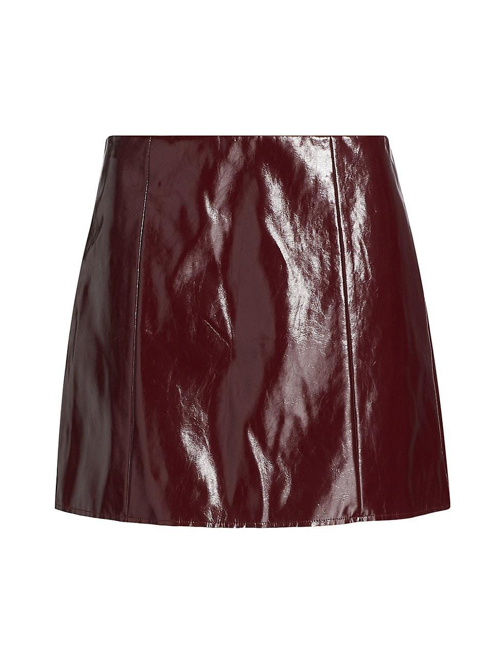 Womens Knox Faux Patent Leather A-line Miniskirt product image