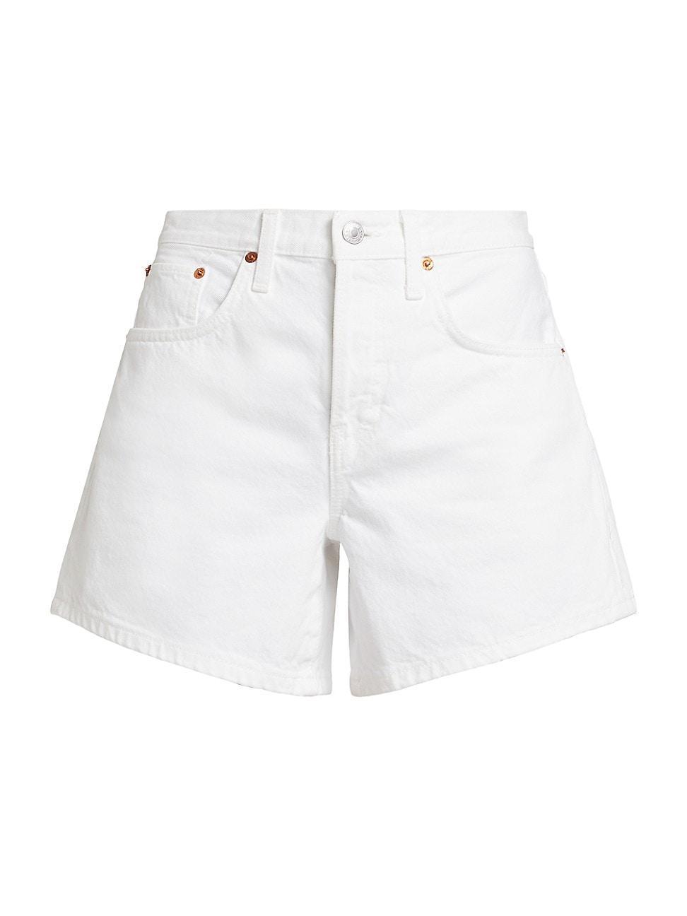 Womens Mid-Rise Denim Boy Shorts product image