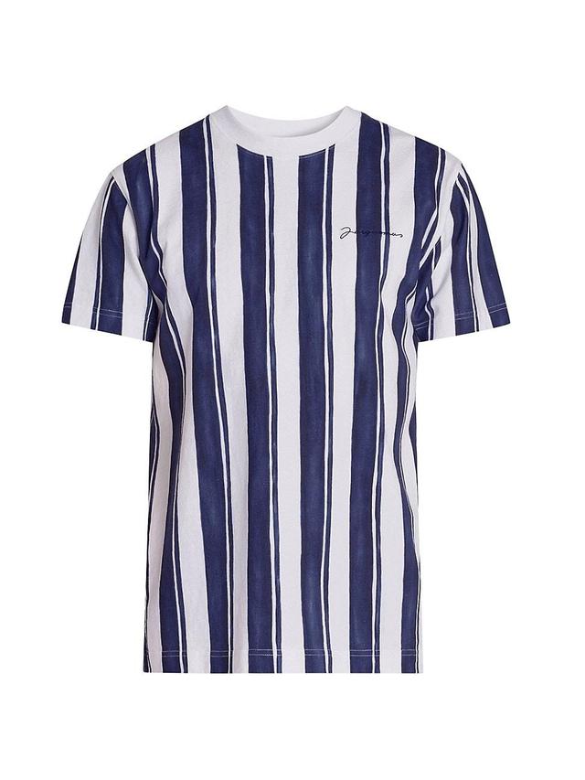 Mens Striped Cotton Crewneck T-Shirt Product Image