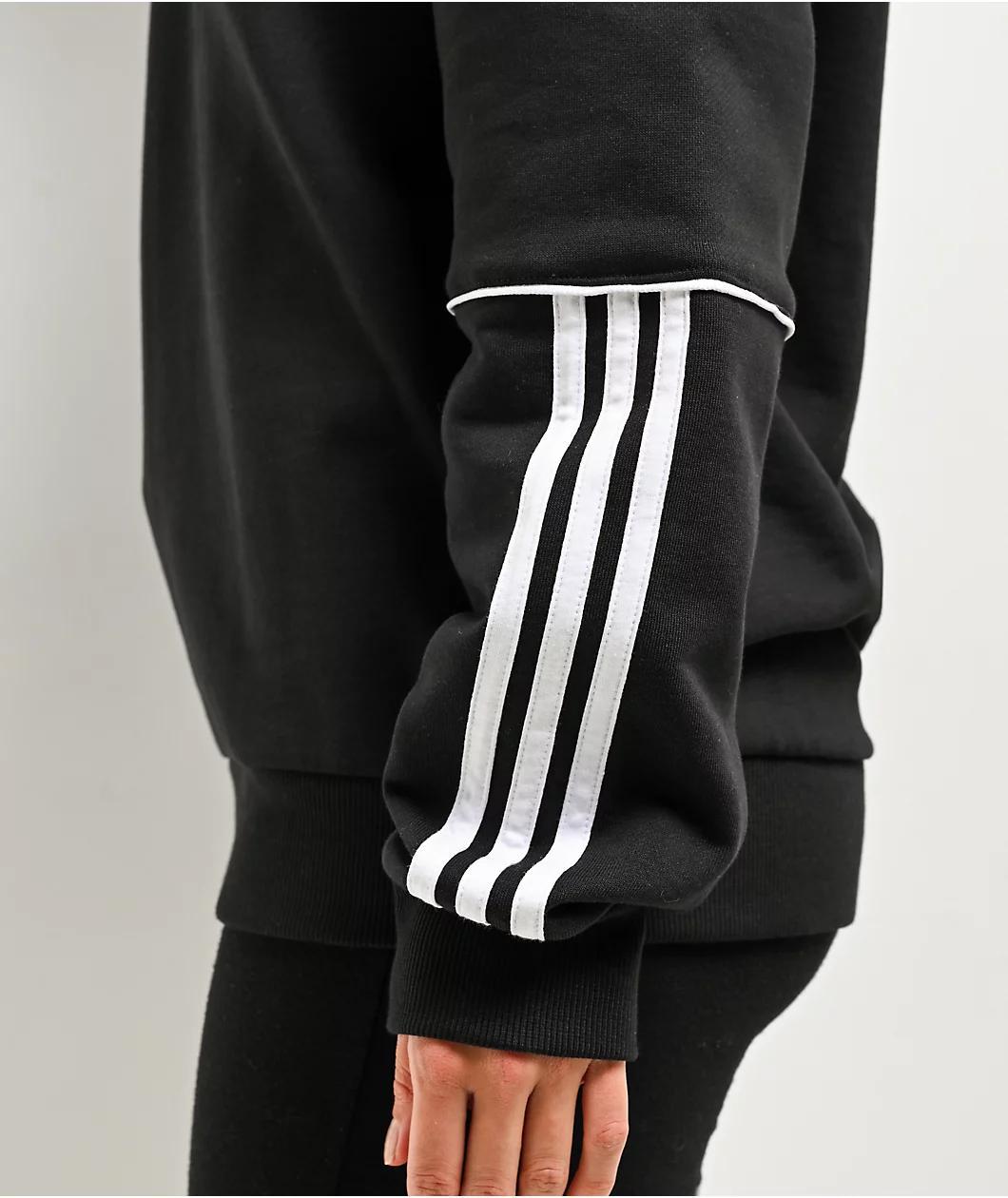 adidas Originals 4.0 Stretch Deluxe Black Crewneck Sweatshirt Product Image