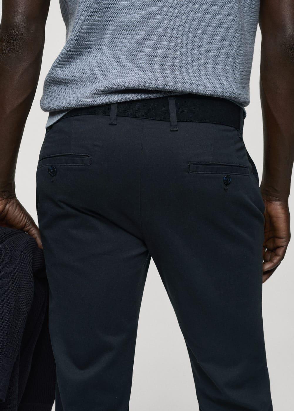 MANGO MAN - Cotton tapered crop pants dark navyMen Product Image