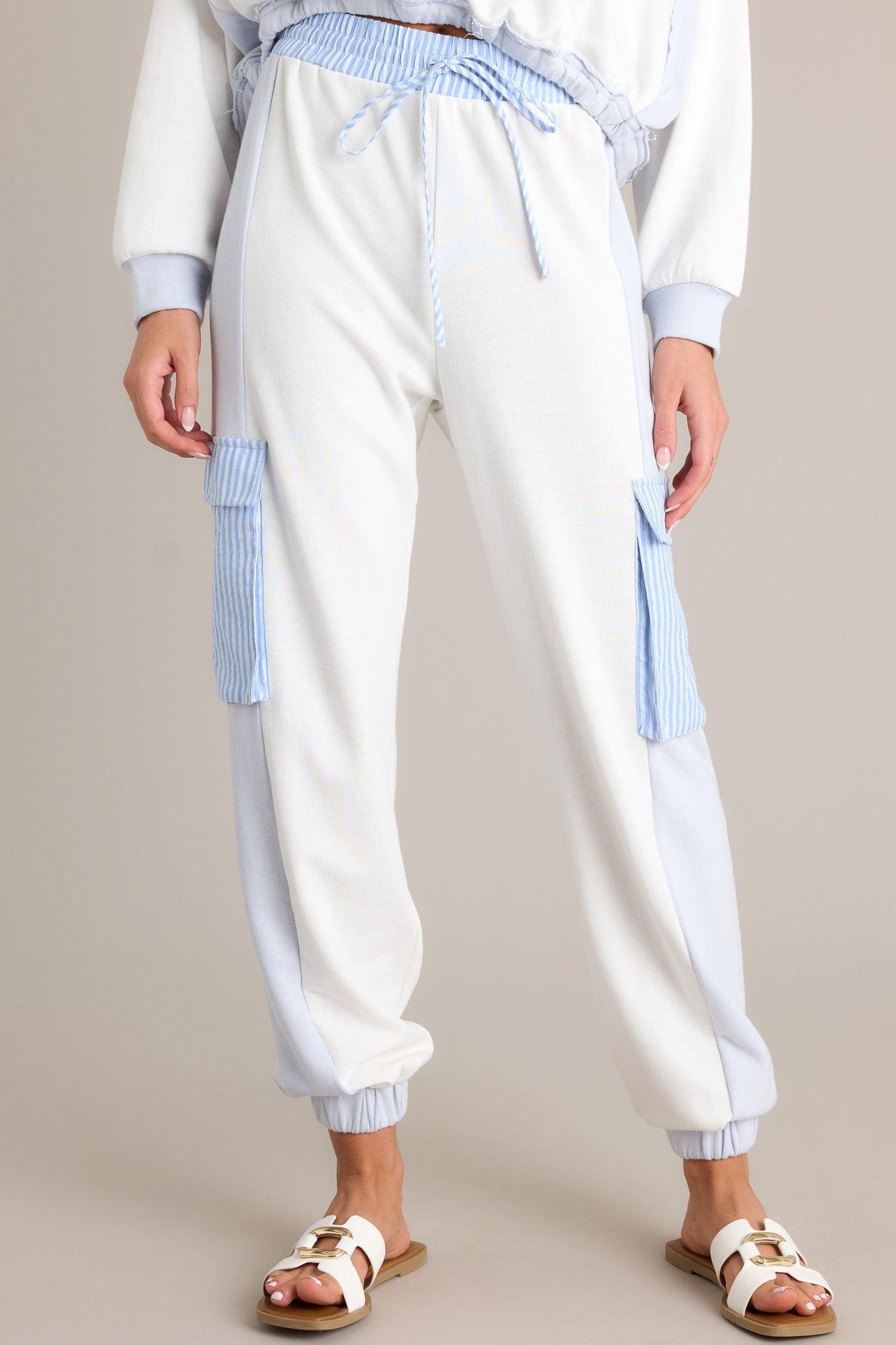 Moving Forward Light Blue Cargo Jogger Sweatpants Product Image