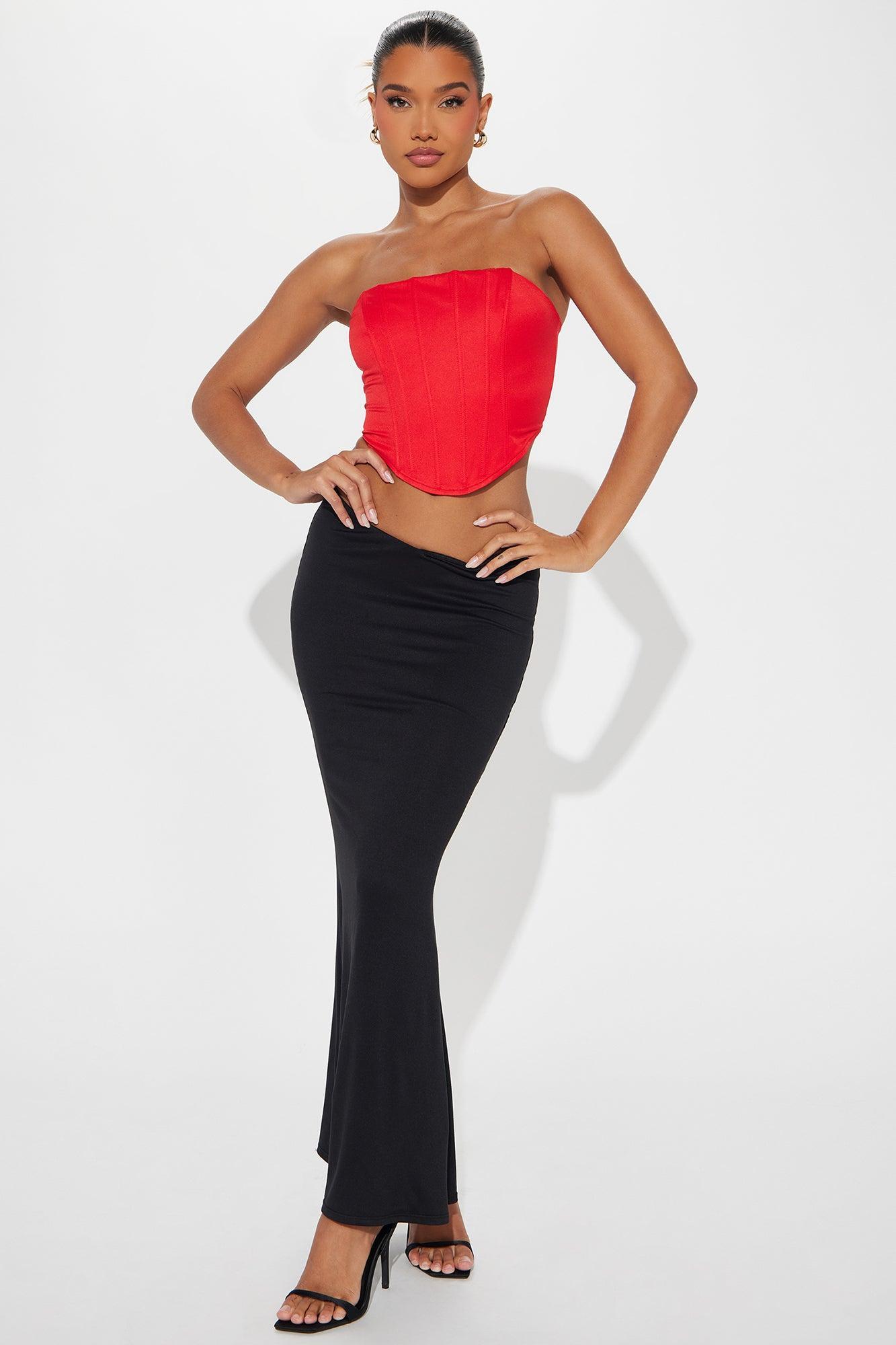 All The Feels Corset Top - Red Product Image