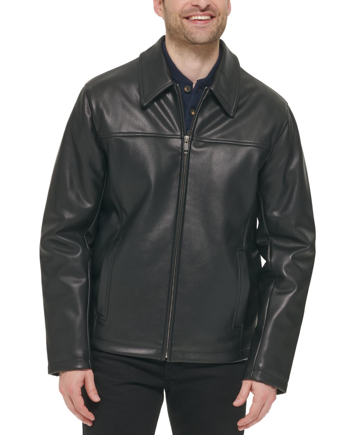 Cole Haan Mens Faux Leather Shirt Jacket Product Image