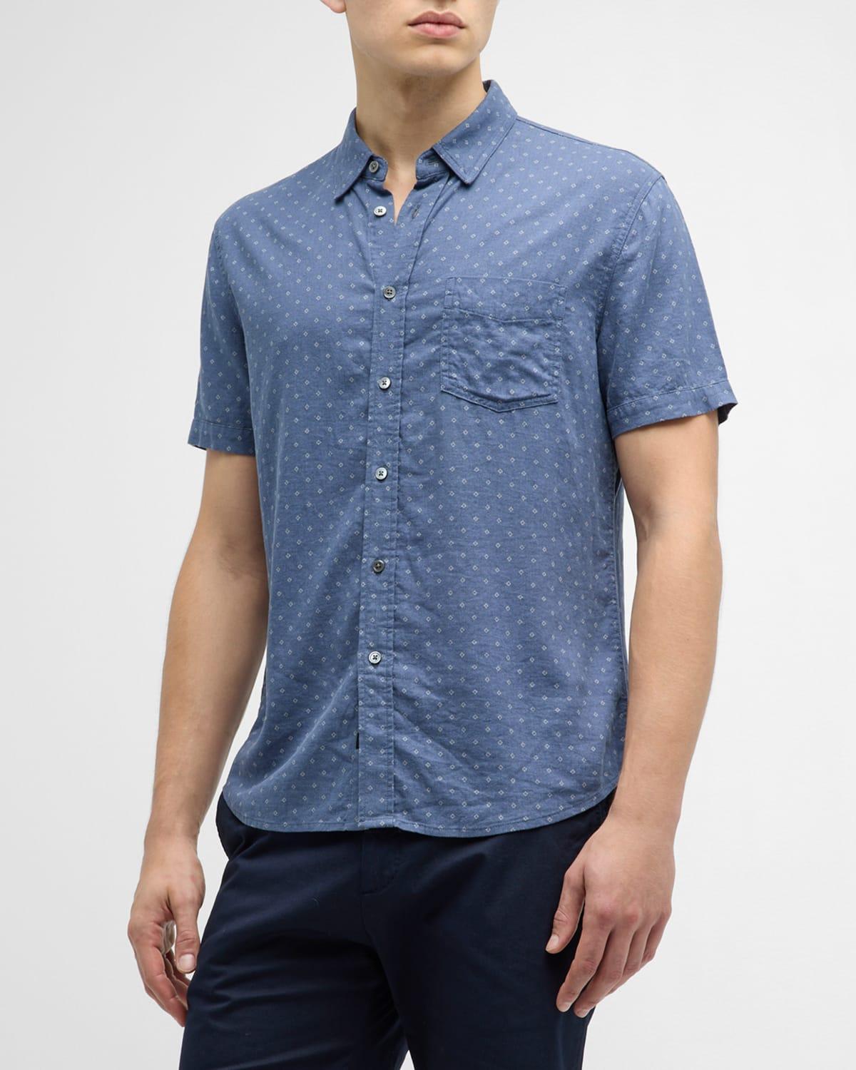 Mens Patterned Button-Down Shirt Product Image